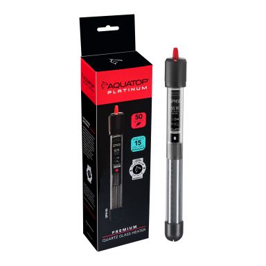 AQUATOP 50W Quartz Platinum Heater, Fully Submersible for 10-15 Gallons Fish Tanks, QPH-50